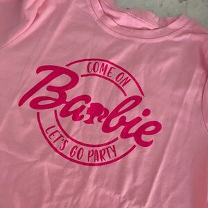 Come On Barbie Lets Go Party T-Shirt Women's Small Pink Short Sleeve Pullover